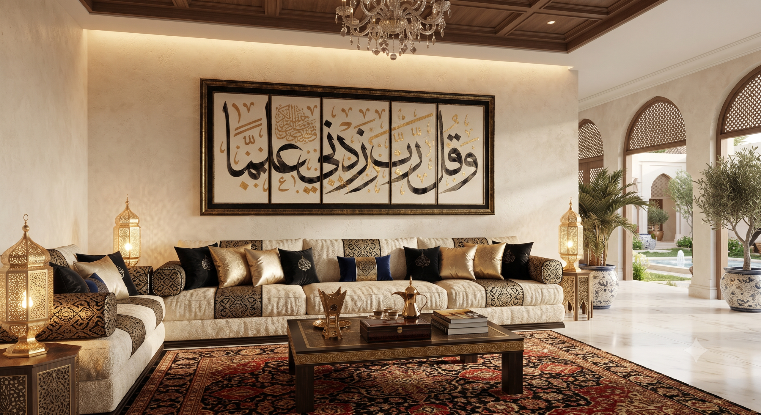 Arabic Calligraphy Wall Art in the UAE: How to Choose Handmade Canvas Art for Modern Homes wall art in a majlis